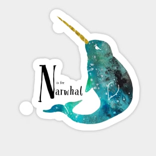 N is for Narwhal Sticker